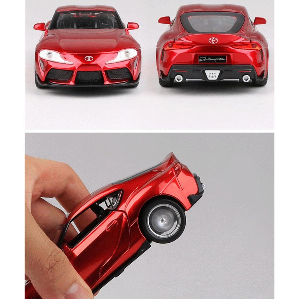 Масштаб 1/32 Toyota GR SUPRA, литая под давлением спортивная модель автомобиля, игрушечный автомобиль с откатным механизмом, звуком и светом для детей, коллекция подарков для мальчиков и девочек