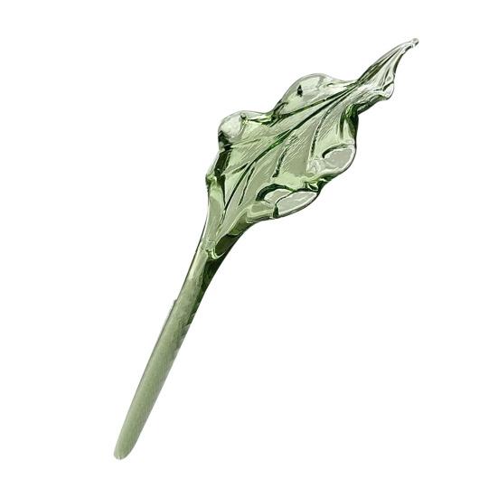 Handmade Glass Flower Decoration with Stem Hand-Blown Mini Floral Plants Figurine Home Living Room Office Table Flower Vase Ornament