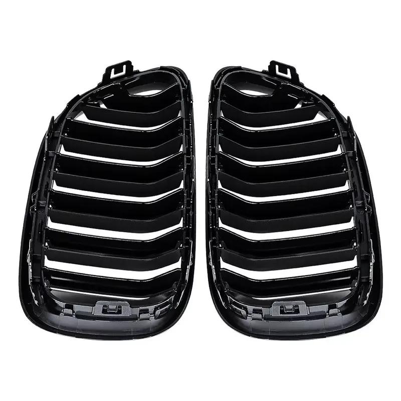 For BMW 2 Series F22 F23 F87 M2 2014-2018 Gloss Black Car Front Bumper Kidney Grill Grilles Car Styling Racing Grills Accessory