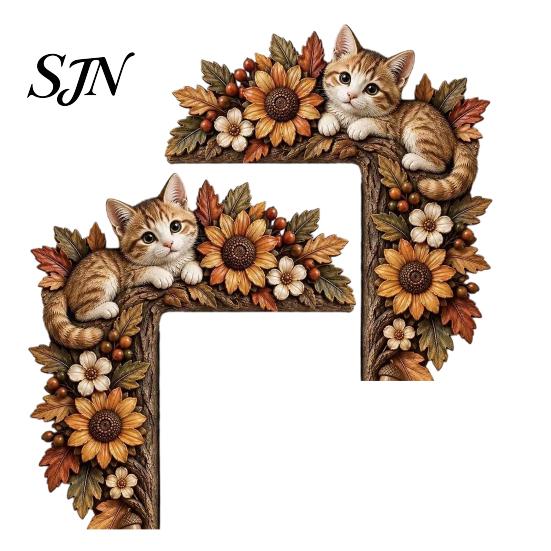 Chipmunk Shelf Sitter 2Pcs Tree Hollow and Animal Wooden Door Topper, Rustic Forest Style Decorative Country Decor for Windowsills Corner Decor,
