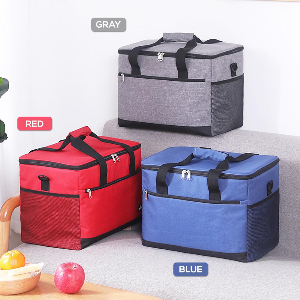30L Insulated Cooler Bag Leakproof Lunch Cooler Tote Shoulder Bag for Picnic Beach Trip Camping