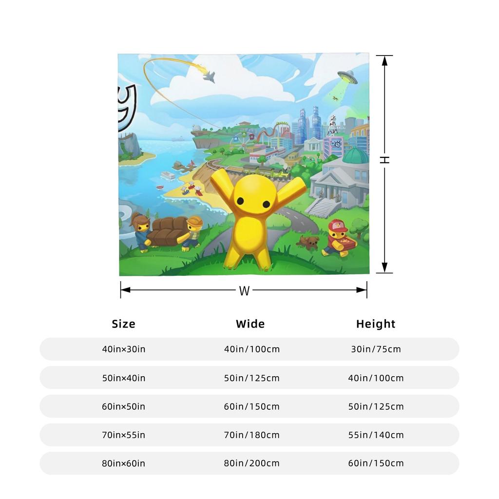 Wobbly Life Online Game Throw Blanket for Couch Soft Fuzzy Plush Blanket 50x60 Inch Multi-size Bedspread for All Seasons