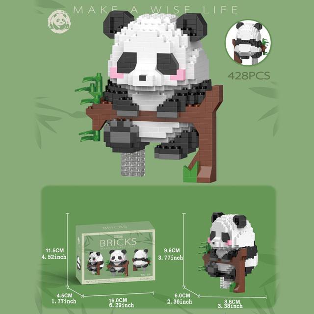 Mini Cute Creative Panda Micro Building Blocks 3D Diamond Model Animals Bricks DIY City Construction Toys for Children Kids Gift