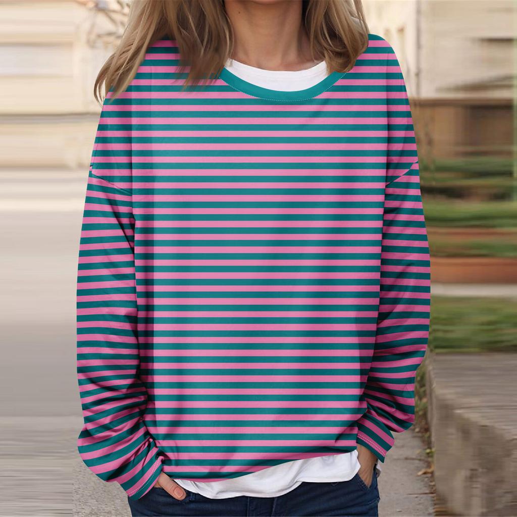 Женская повседневная модная винтажная печатная толстовка с длинным рукавом и круглым вырезом, многослойный пуловер