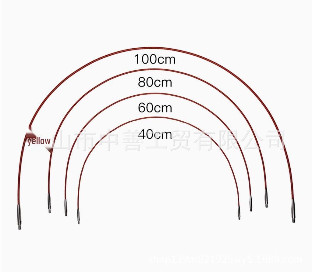 Matte Red Anodized Aluminum Circular Knitting Needles Set, 13 Pairs with Detachable Replacement Cords for Cross-Stitch Sweaters