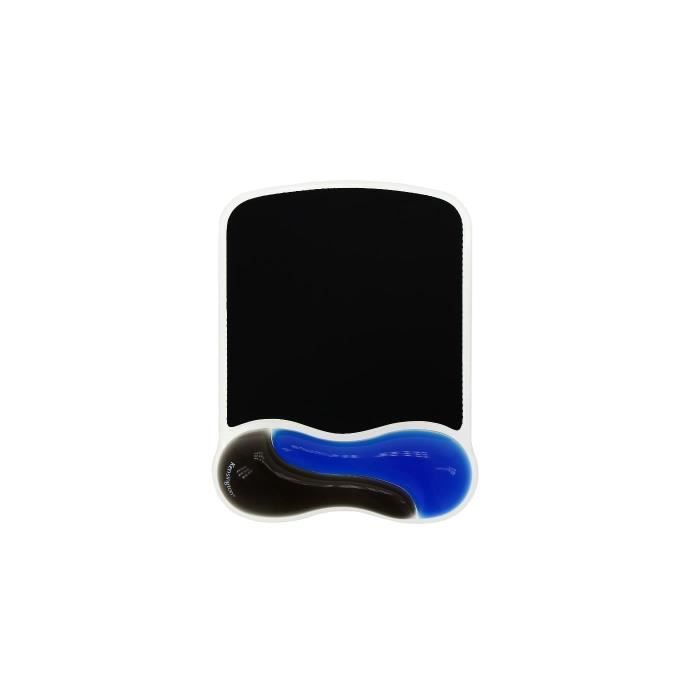 Kensington Mouse Pad with Wrist Rest, Duo Gel, Black and Blue