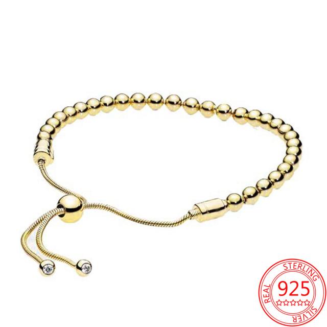 Genuine 925 Sterling Silver Moments Four Style Snake -Shaped Chain Sliding Bracelet Leather Bracelet Wedding Party Girl Jewelry