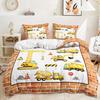 Three-Piece Construction Vehicle Excavator Quilt Cover Bedding Two-Piece Digital Printing