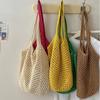 Spacious Cotton Woven Shoulder Bag for Women Ideal for Travel