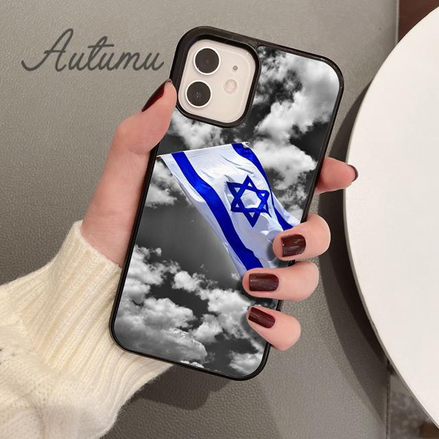 Israel Flag In Finger Phone Case for iPhone 11 12 13 14 Pro Max Mini XR XS SE 2020 7 8 Plus Samsung Galaxy S21 S22 Cover Shell