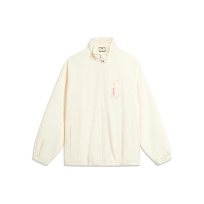 Li Ning Badfive Письмо Печать Молния Стоячий Воротник Свободная Спортивная Куртка Мужская Куртка Off-White AFDT857-2