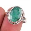 Emerald(Simulated) Gemstone Handmade 925 Sterling Silver Jewelry Ring S.7.5 f0K79