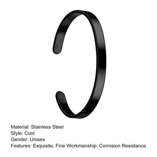 Мужской браслет, гладкий регулируемый однотонный браслет из нержавеющей стали, женский браслет, украшение для взрослых