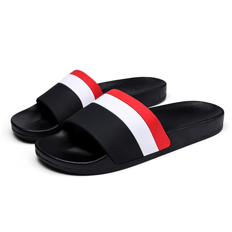 Men Striped Sandals Soft Comfortable Non-Slip Slippers Indoor Outdoor Women Beach Shoes Quick-Dry EVA Platform Light