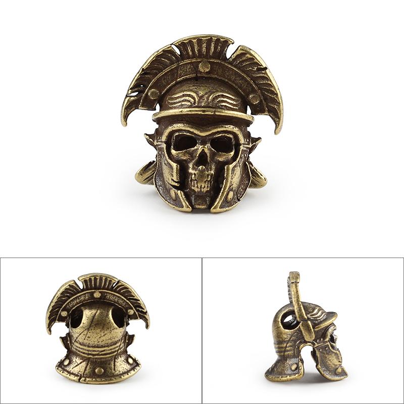 1 шт., череп, латунные бусины-ножи, щит, зонтик, веревка, EDC шнурок, мельхиоровые рыцари, бусины из паракорда