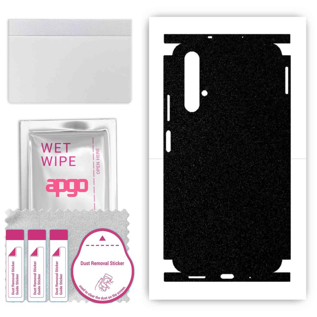 apgo Protective Skin Sticker for the Back+sides Compatible with Honor 20, Full Wrap Film, Foil, Vinyl - Pattern Matte Black