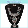 Style Ethnic Simulation Gemstone Decoration Women Necklace And Set Earring