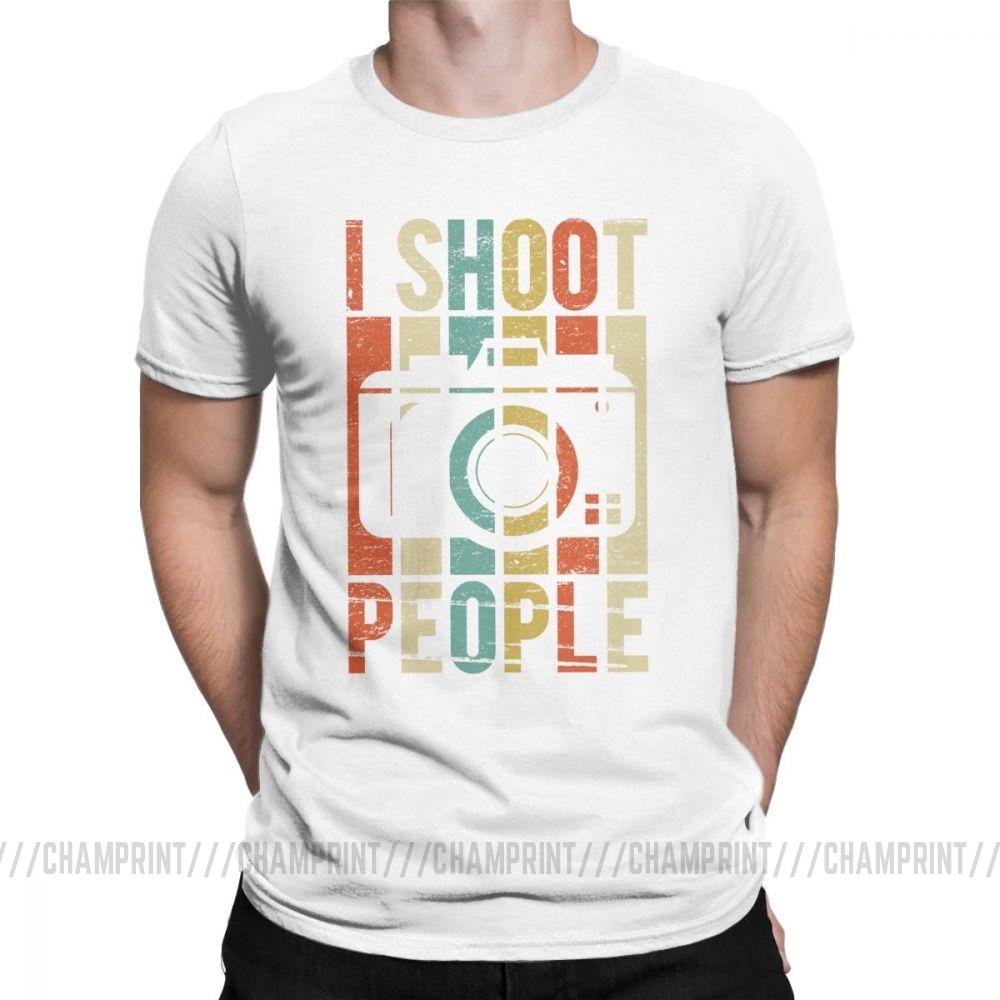 Мужская винтажная футболка с принтом 'Shoot People Photographer' Новинка 100% хлопок Футболка с коротким рукавом T
