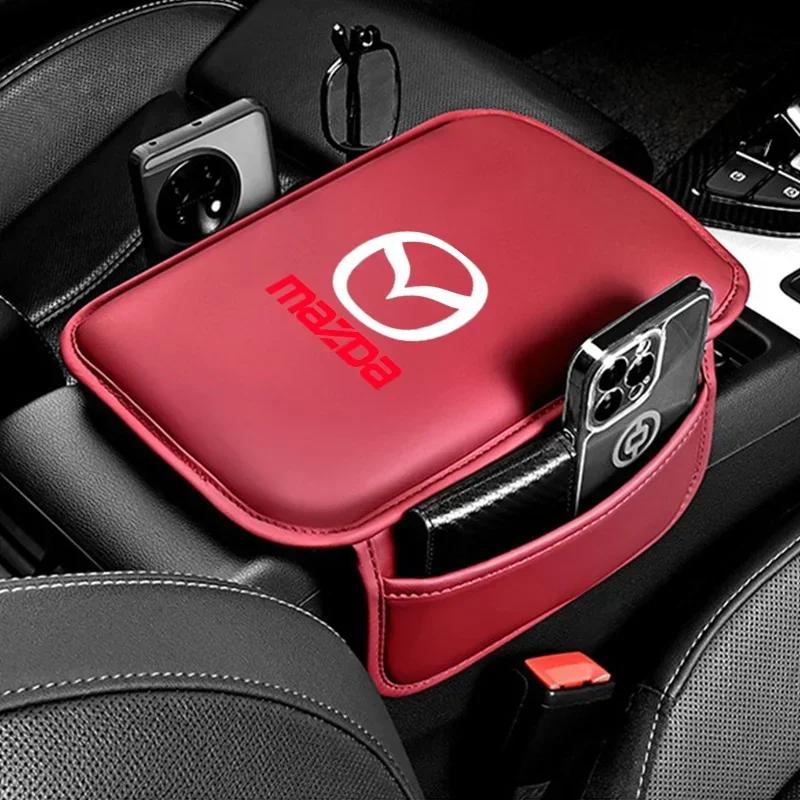 2025 Горячий Защитный чехол на подлокотник центральной консоли из кожи, накладка на бокс-подлокотник автомобиля, карман для хранения для Mazda 3 6 Axela Atenza CX-5 MX5 автомобильный кондиционер