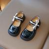 Весна 2024 Новая детская кожаная обувь Туфли принцессы с милым бантом для маленькой девочки Модные детские повседневные туфли в корейском стиле с сочетанием цветов
