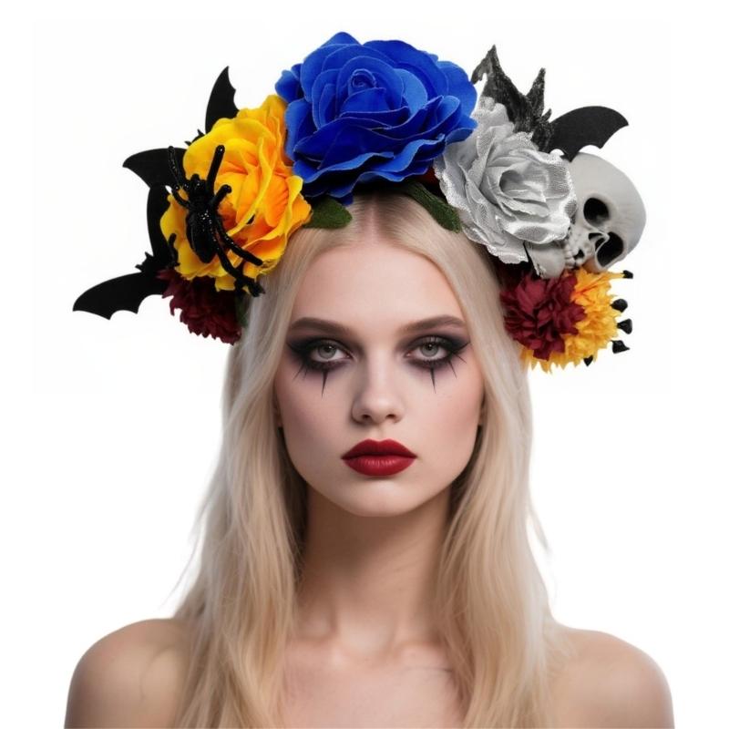 Halloween Theme Artificial Flower Hairband For Roleplay Event And Special Occasion Outfit Party Gathering Roleplay Props