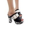 2025 Summer New High-heeled Fish Mouth Sandals Women's Thick-heeled Casual Large-size Women's Slippers