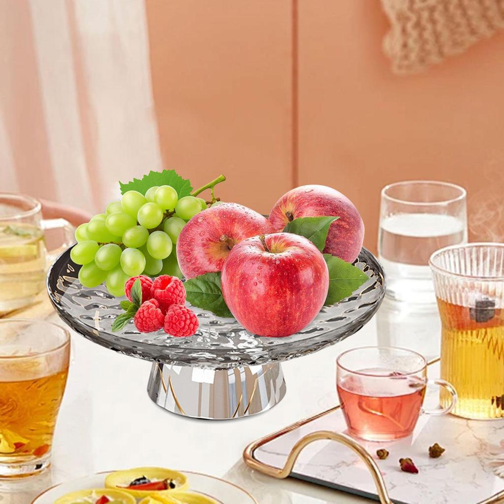Pedestal Fruit Bowl Decorative Multifunctional Aesthetic Storage Tray Food Dish for Kitchen