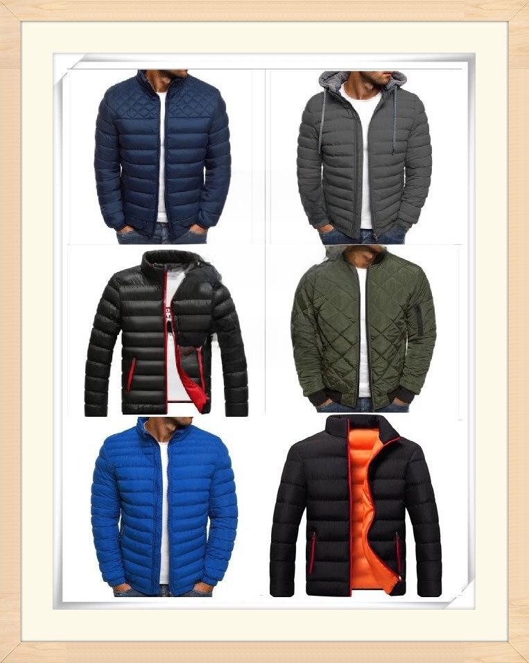 Men's Trendy Diamond Pattern Stand-Up Collar Cotton Jacket - Autumn/Winter Collection