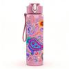 1PC Paisley Boho Mandala 750ml Color Plastic Sports Water Bottle Leakproof Flip Straw Lid Suitable for Sports Office Home Use