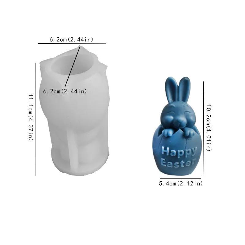 2026 New Good 3D Easter Bunny Candle Silicone Mold Rabbit Egg Aromatherapy Resin Crafts DIY Mould for Candle Making Holiday Gift