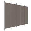 350204 vidaXL Room Divider 5 Panels Anthracite 250x220 Cm Fabric