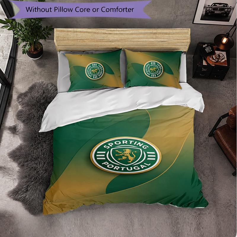 Sporting CP FC Themed Bedding 3Pcs Duvet Cover Set Decorative Bed Linen For Teen Room Home Decoration