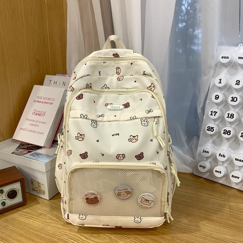 Студенческий школьный рюкзак с мультяшным принтом, легкий рюкзак большой вместимости