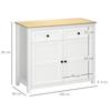 Chest of drawers storage unit with 2 doors, height-adjustable shelf, 2 drawers, 100 x 40 x 85 cm, white and wood-look