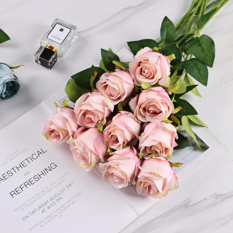 Искусственные цветы Болгарская роза из шелка для домашнего и свадебного декора