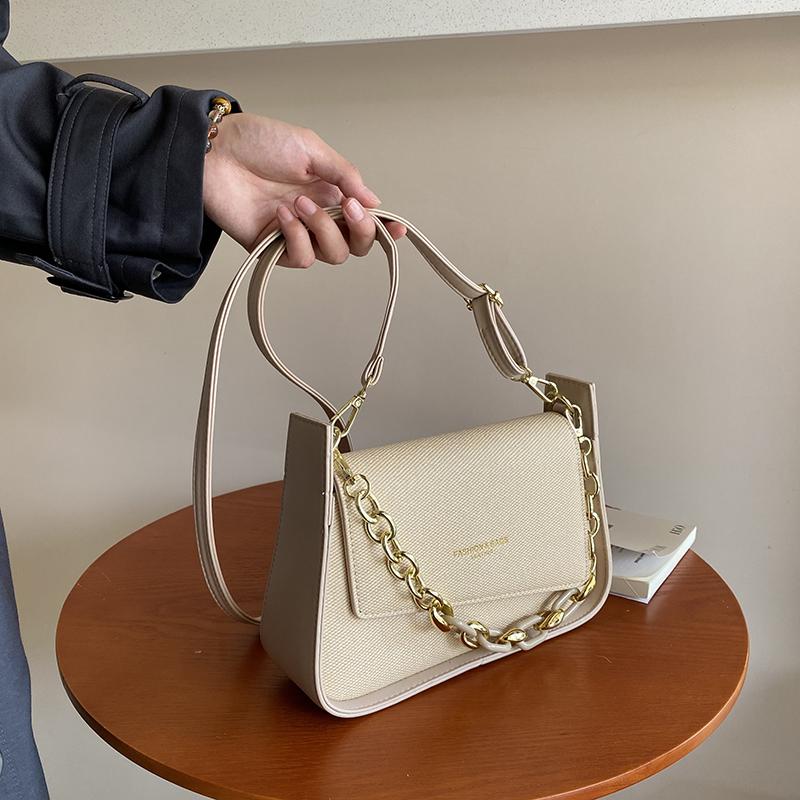 Новые модные роскошные простые женские сумки через плечо из искусственной кожи с цепочкой, сумки большой емкости