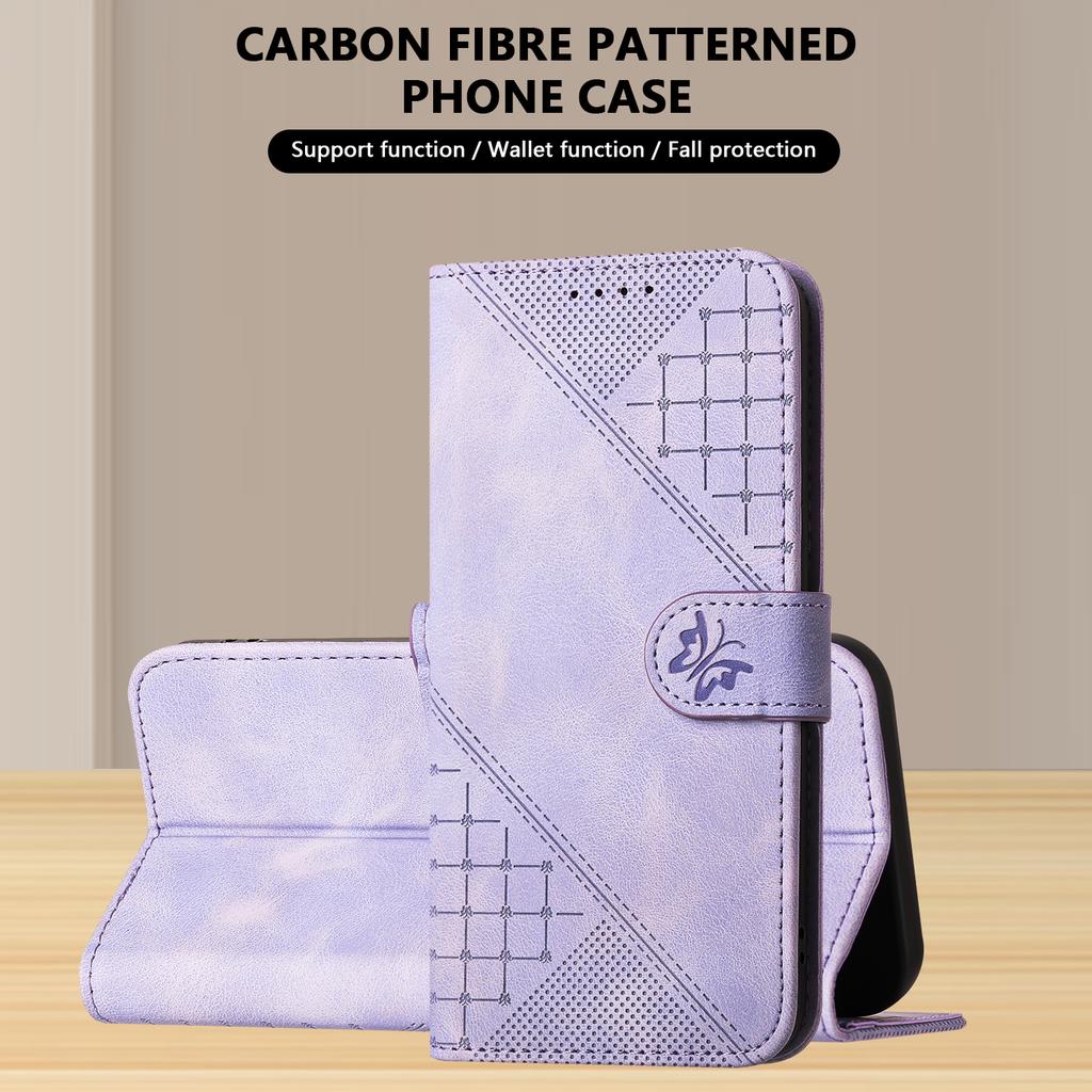 Кожаный чехол-кошелек для iPhone 16 Plus с тиснением в виде бабочек и цветов, чехол для телефона с ремешком