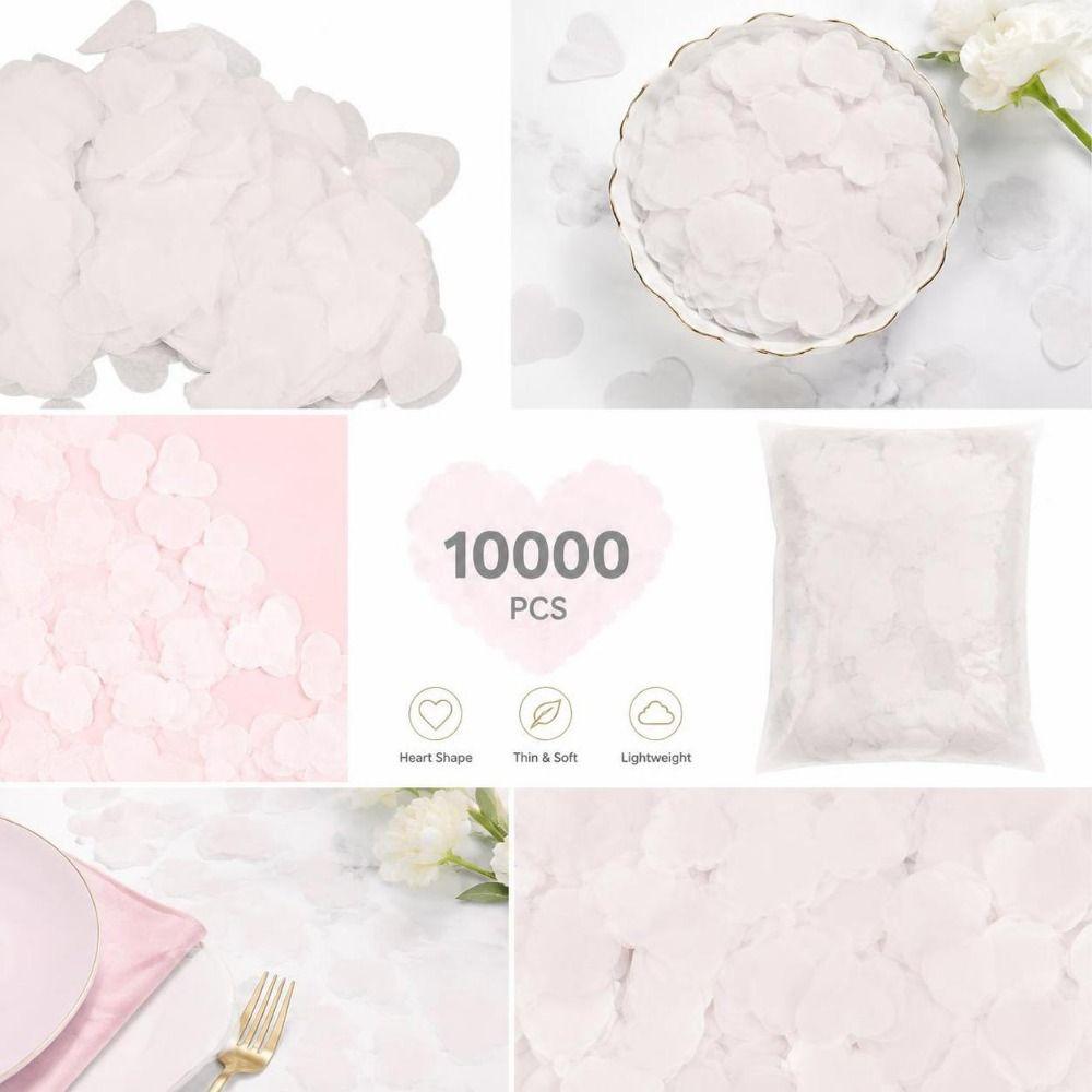 10000PCS White Heart Tissue Paper Confetti 17g Paper Party Table Scatter DIY Crafts