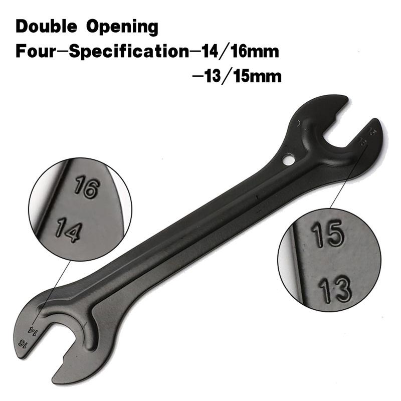 Portable Bike Hub Cone Open‑End Wrench, 13‑15/14‑16mm 17‑19/18‑20mm Axle Spanner Repair Tool for MTB Bicycle Maintenance