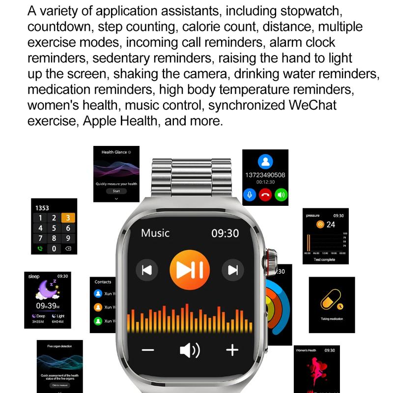 Новые смарт-часы ЭКГ 2025 для женщин, BT-звонки, пульс, липиды крови, мочевая кислота, мониторы здоровья, AI-голос, 650 мАч, спортивные смарт-часы