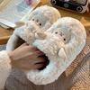 Slippers for Women Cute Cartoon Lamb House Comfortable Soft Sole Fluffy Cotton Shoes Woman Winter Warm Plush Indoor Slippers