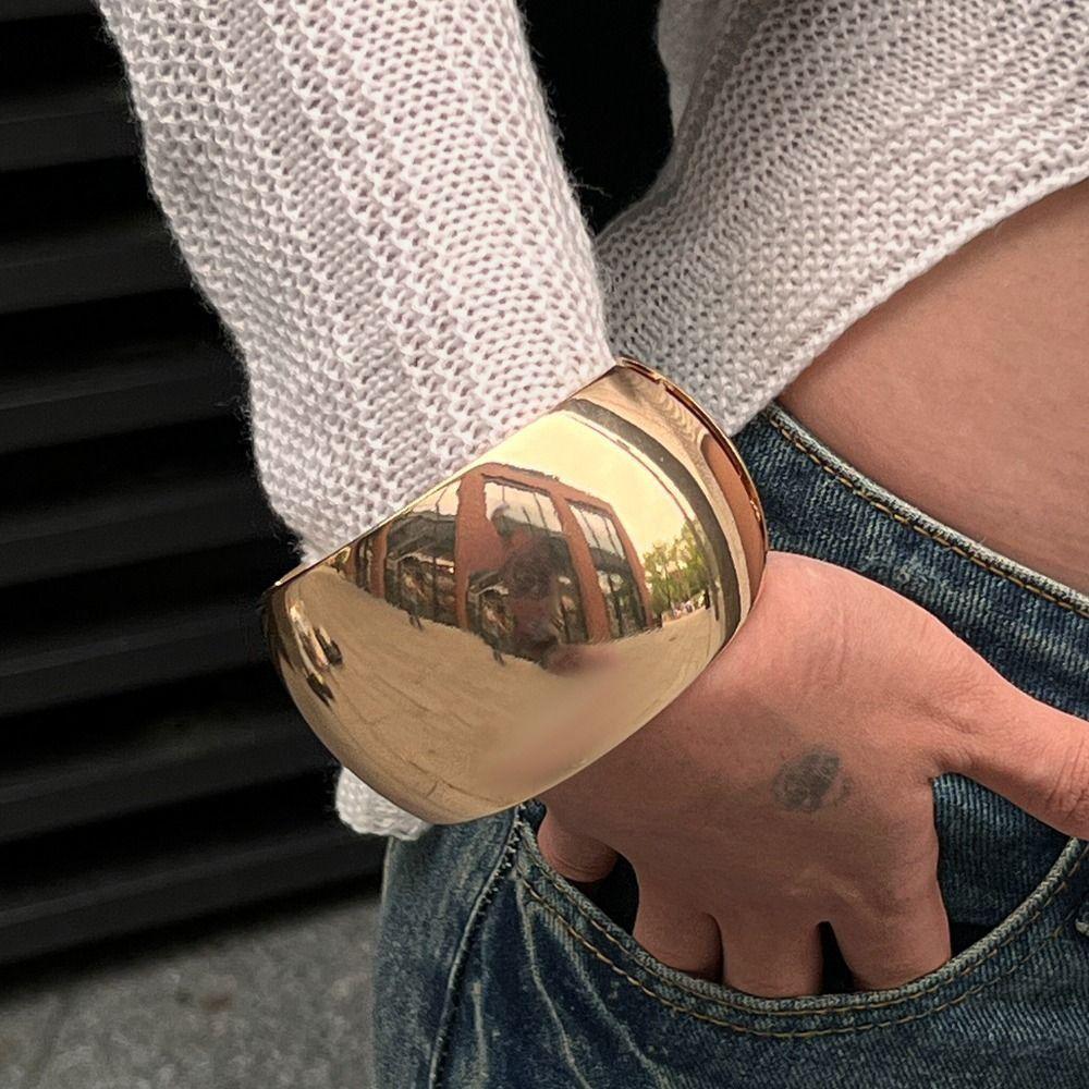 Transparent Chunky Bracelets Women Texture Wood Hand Ring Resin Exaggerate Bangles Girls