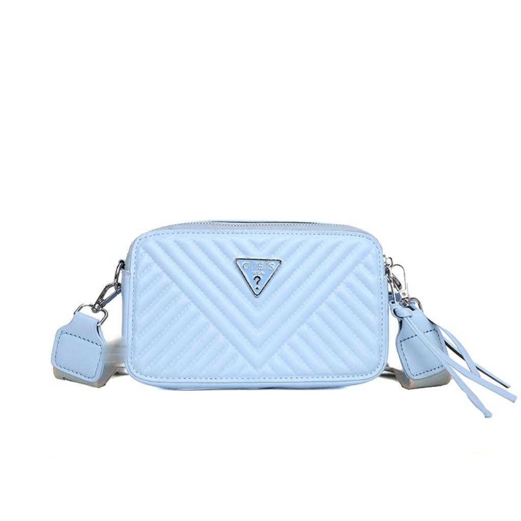 Trendy Solid Color Camera Bag with Diamond Lattice, Wide Strap & Letter Design - Women's Crossbody & Single Shoulder