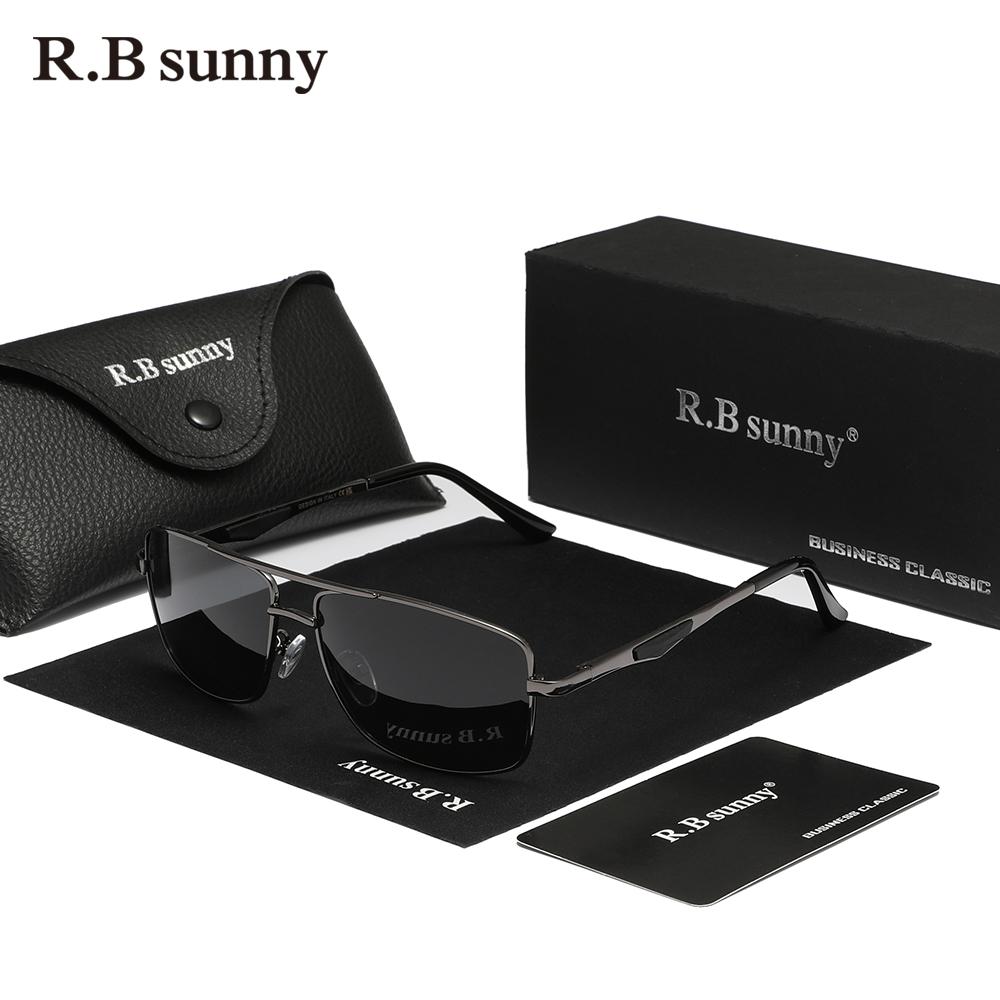 RBsunny Классические поляризованные солнцезащитные очки мужские пилотные прямоугольные очки для вождения с линзами Anti-UV400 спортивные рыболовные женские очки