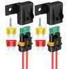 KILIGEN 2 Pack IP67 Waterproof 12AWG Gauge Wiring Harness Inline Fuse Holder ATC/ATO 20A/30A/40A