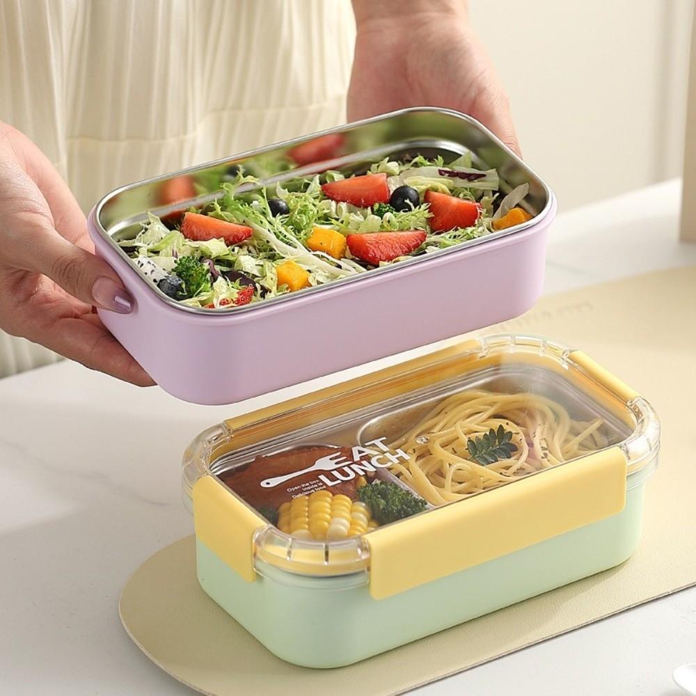 304 Stainless Steel Bento Box Thermal Insulation Food Container Divided Lunch Box For Meal Prep