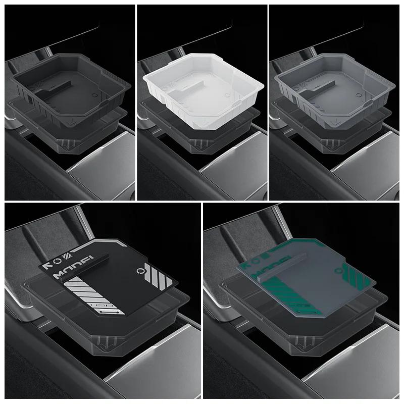 for Tesla New Model Y Juniper 2025 Center Console Storage Organizer Box Armrest Box Bottom Tray Cup Holder interior AccessoriesY