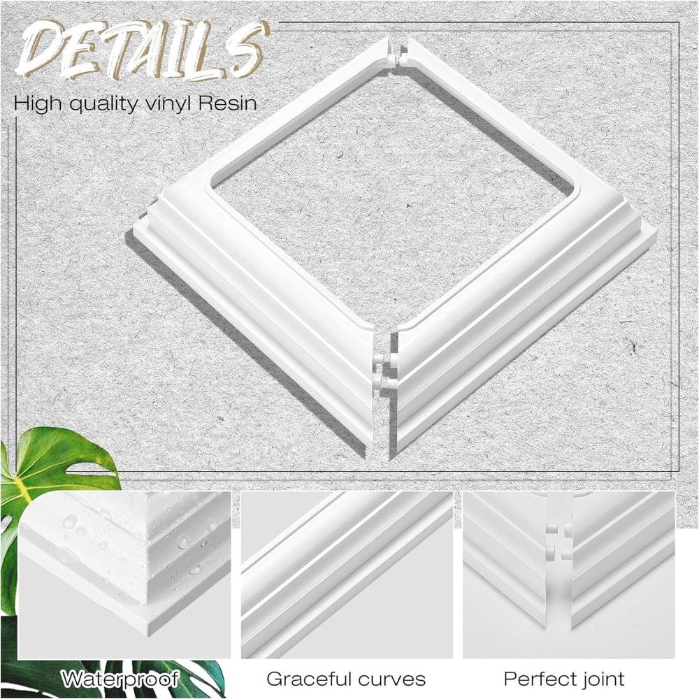 4PCS 4x4 Inch PVC Post Skirt Decorative Deck Column Cover Baluster Post Base Cover Fence