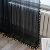 Hand-Crochet Blackout Sheer Curtains - Vintage Openwork Drapes with Rustic Charm for Bay Window & Cottage Style Homes (Balcony/Living Room)