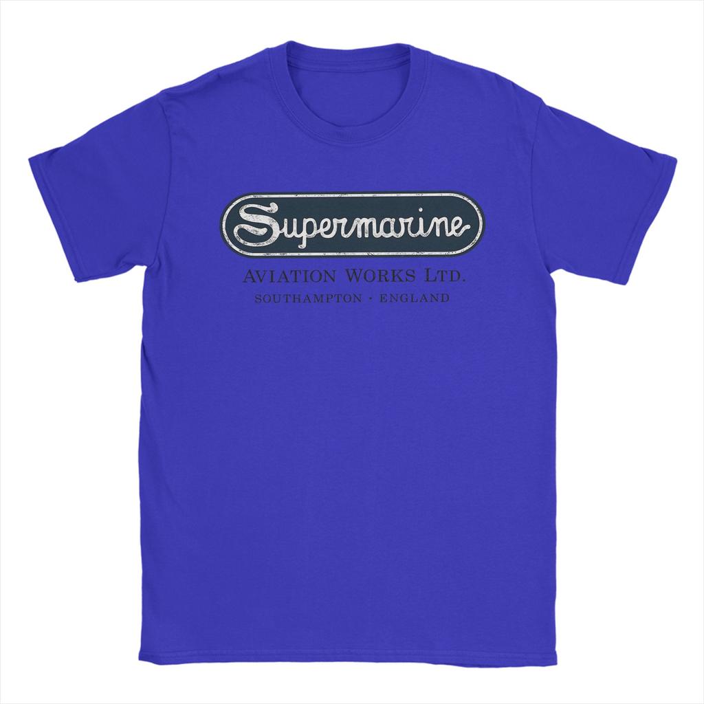 Supermarine Aviation Logo T Shirt Summer 100 Cotton T Shirts For Men Design Tee Shirt Short Sleeve Aesthetic Tees